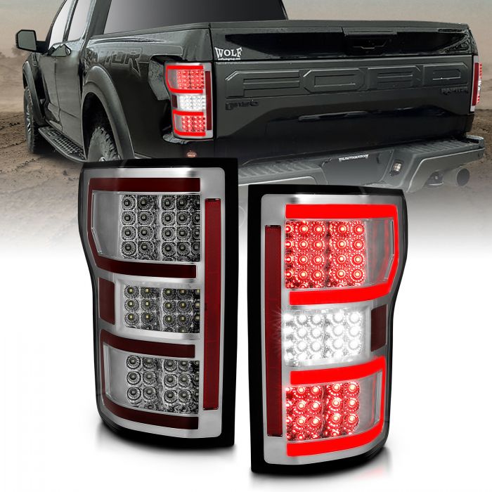 ANZO - 2018-2020 FORD F150 TAILLIGHTS CHROME LED-Tail Lights-Deviate Dezigns (DV8DZ9)