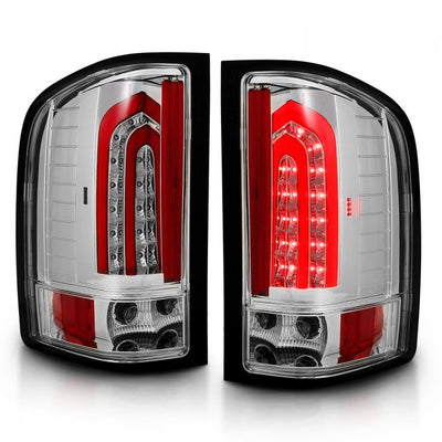 ANZO - 2007-2013 CHEVROLET SILVERADO 1500/2500HD/3500HD LED TAILLIGHTS CHROME G2-Tail Lights-Deviate Dezigns (DV8DZ9)