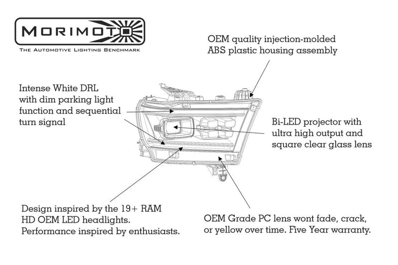 MORIMOTO - XB LED | Ram 1500 | 19-20-Lighting-Deviate Dezigns (DV8DZ9)