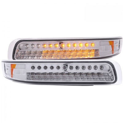 ANZO - 1999-2002 CHEVROLET SILVERADO 1500/2500/3500 PARKING/SIGNAL LED LIGHTS CHROME AMBER-Headlights-Deviate Dezigns (DV8DZ9)