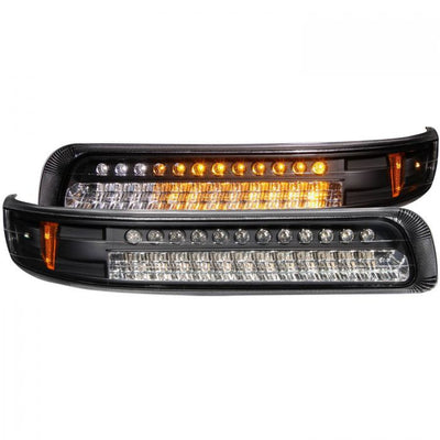 ANZO - 1999-2002 CHEVROLET SILVERADO 1500/2500/3500 PARKING/SIGNAL LED LIGHTS BLACK AMBER-Headlights-Deviate Dezigns (DV8DZ9)