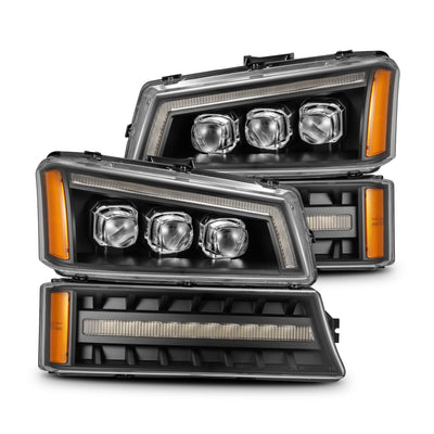 ALPHAREX - NOVA | Black | 2003-2006 Chevrolet Silverado 1500/2500HD/3500HD-Headlights-Deviate Dezigns (DV8DZ9)