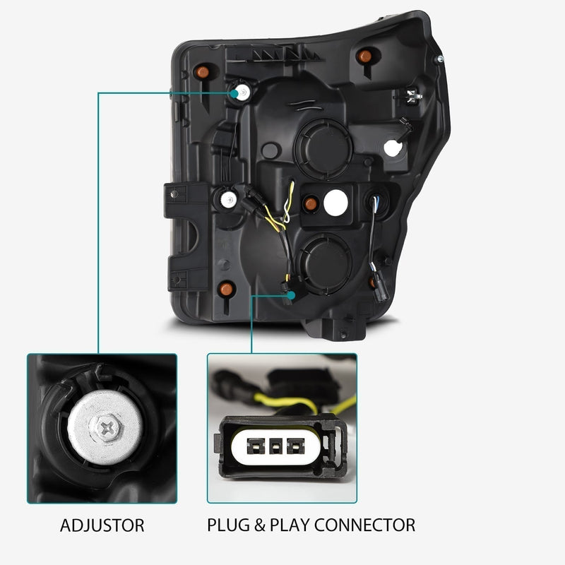 ALPHAREX - LUXX | Black | Ford Super Duty 11-16-Headlghts-Deviate Dezigns (DV8DZ9)