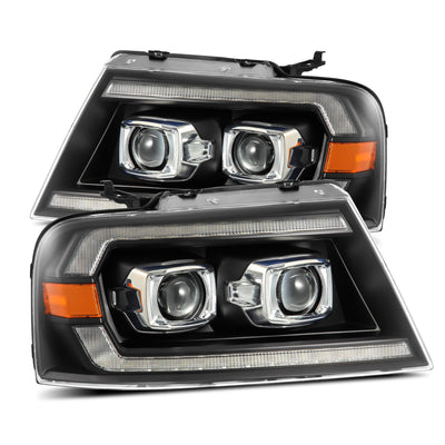 ALPHAREX - 04-08 Ford F150 / 06-08 Lincoln Mark LT LUXX-Series LED Projector Headlights Black (Pre-Order Now) (ETA end of Dec)-Headlghts-Deviate Dezigns (DV8DZ9)