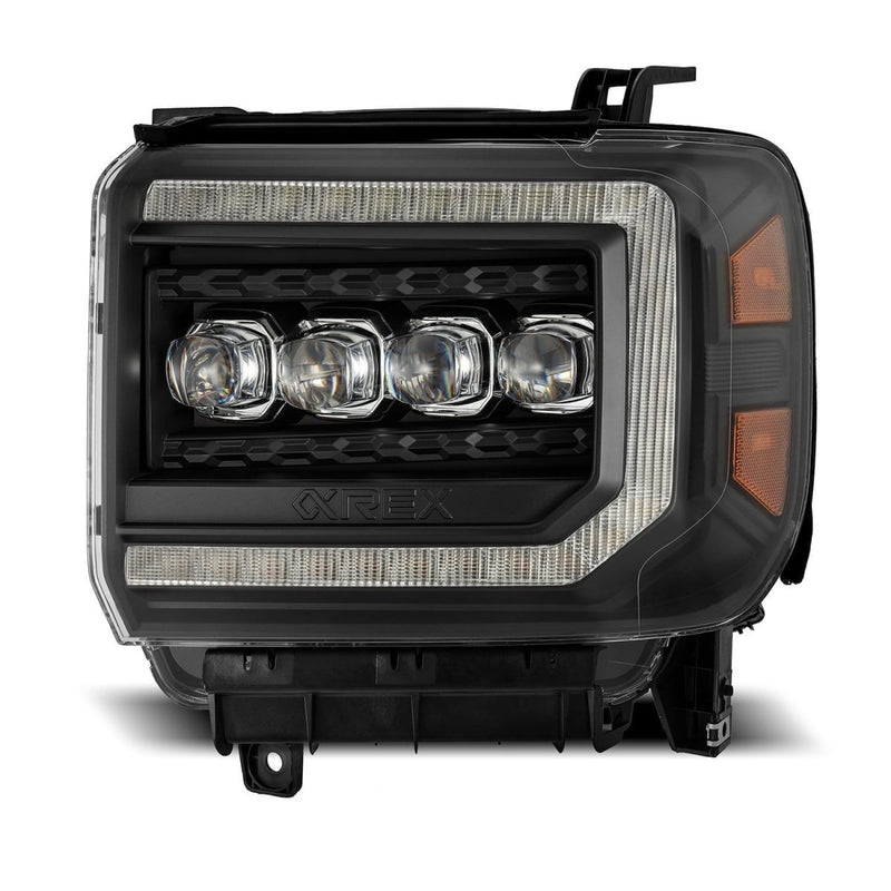ALPHAREX - NOVA | Black | Sierra 1500 / 2500HD / 3500HD | 14-18-Headlights-Deviate Dezigns (DV8DZ9)