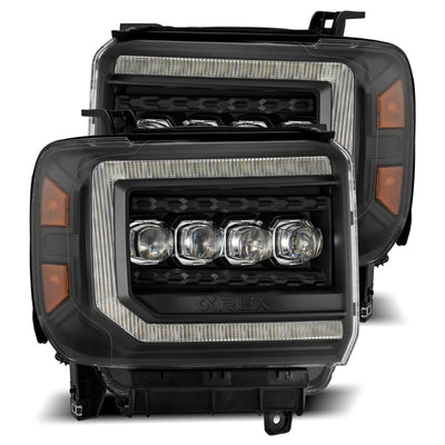 ALPHAREX - NOVA | Black | Sierra 1500 / 2500HD / 3500HD | 14-18-Headlights-Deviate Dezigns (DV8DZ9)