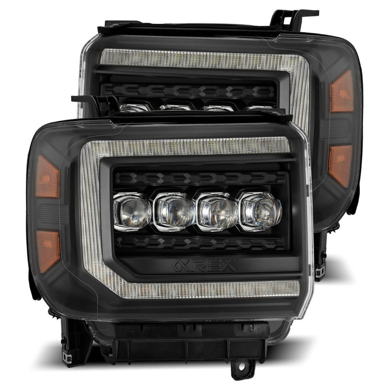 ALPHAREX - NOVA | Black | Sierra 1500 / 2500HD / 3500HD | 14-18-Headlights-Deviate Dezigns (DV8DZ9)