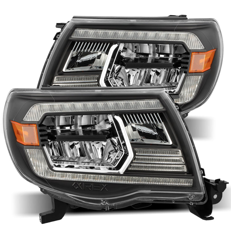 ALPHAREX - 05-11 Toyota Tacoma LUXX-Series LED Crystal Headlights Black-Lighting-Deviate Dezigns (DV8DZ9)