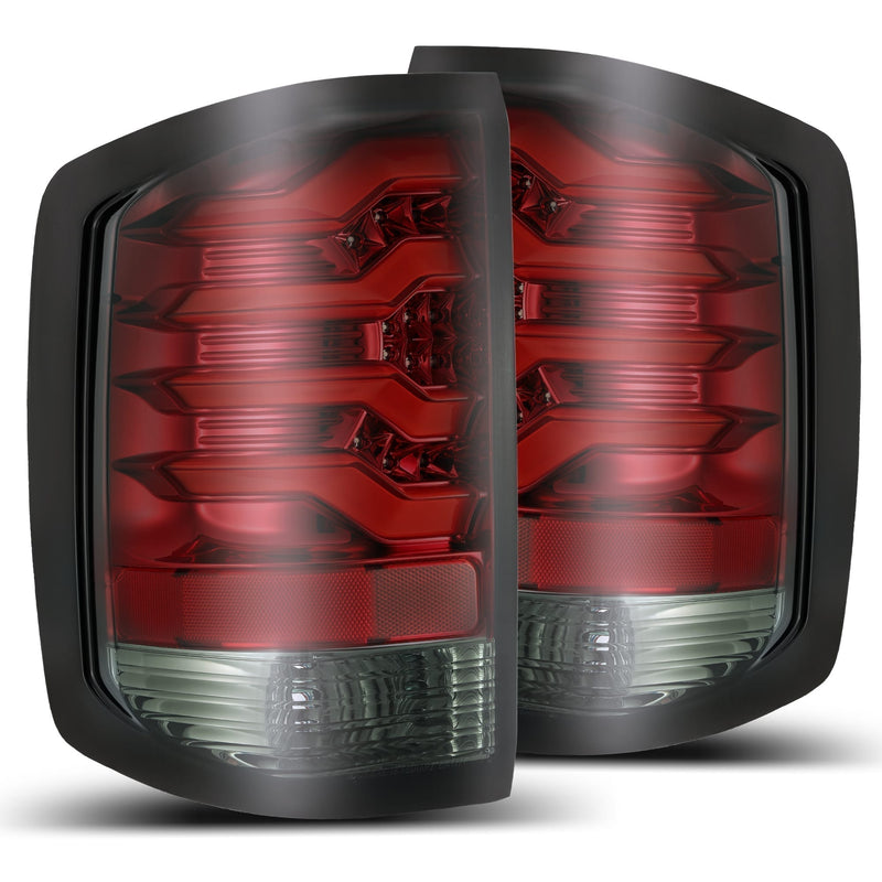 ALPHAREX - PRO | Black-Red | Silverado 14-18 | Silverado HD 15-19 | Sierra 14-18 | Sierra 3500HD Dually 15-19-Tail Lights-Deviate Dezigns (DV8DZ9)