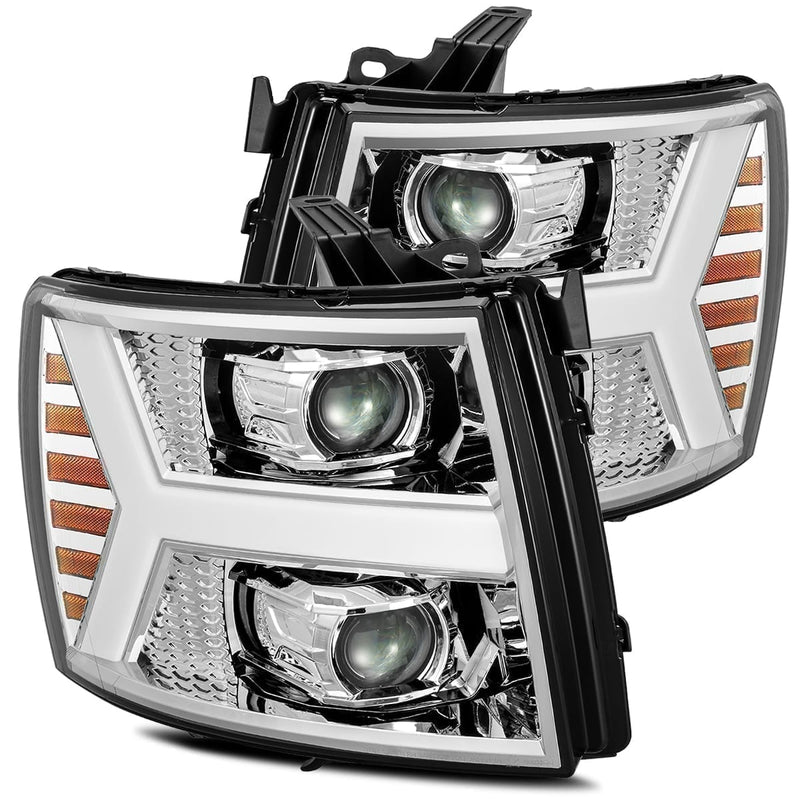 ALPHAREX - PRO | Chrome | 2007-2013 Chevrolet Silverado 1500/2007-2014 2500HD/3500HD-Headlights-Deviate Dezigns (DV8DZ9)