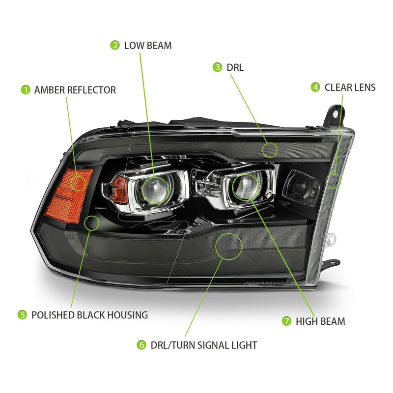 ALPHAREX - PRO G2 | Jet Black | Ram | 09-18-Lighting-Deviate Dezigns (DV8DZ9)