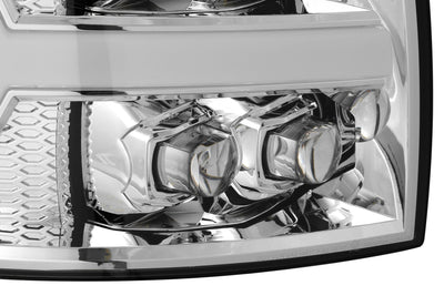 ALPHAREX - NOVA | Chrome | 2007-2013 Chevrolet Silverado 1500/2007-2014 2500HD/3500HD-Headlights-Deviate Dezigns (DV8DZ9)