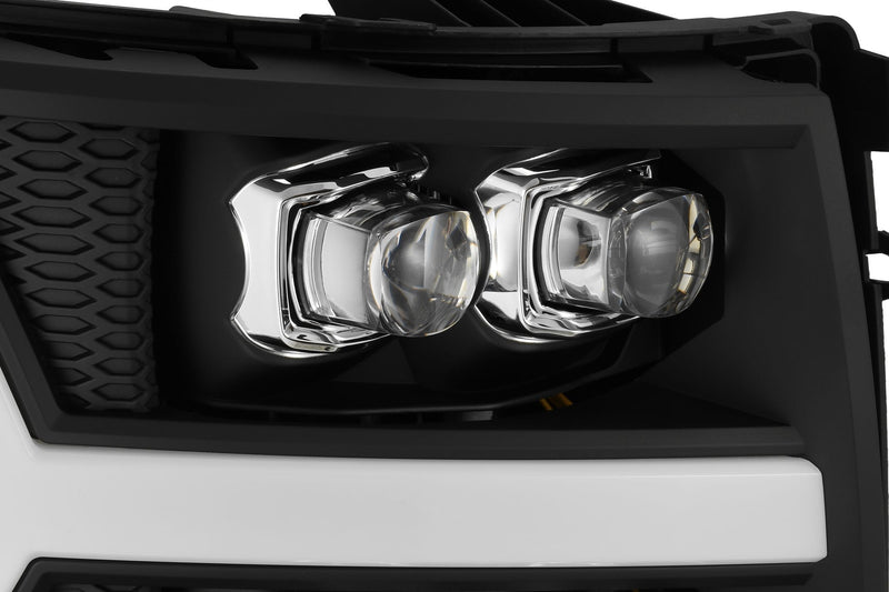 ALPHAREX - NOVA | Black | 2007-2013 Chevrolet Silverado 1500/2007-2014 2500HD/3500HD-Headlights-Deviate Dezigns (DV8DZ9)