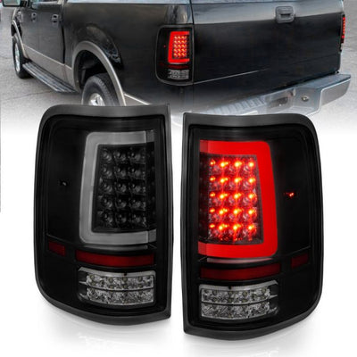 ANZO - 2004-2008 FORD F150 TAILLIGHTS BLACK HOUSING SMOKE LENS WITH C LIGHT BAR-Tail Lights-Deviate Dezigns (DV8DZ9)