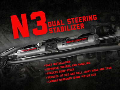 Rough Country  | N3 Steering Stabilizer | Dual | 2-8 Inch Lift | Ram 2500 (10-13)/3500 (10-12)