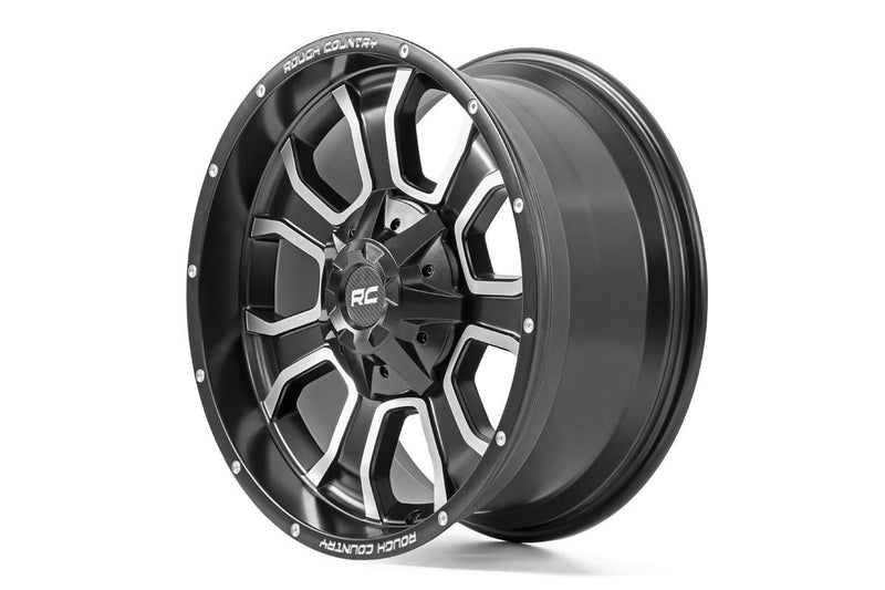 Rough Country  | Rough Country 93 Series Wheel | One-Piece | Machined Black | 20x9 | 6x5.5/6x135 | 0mm