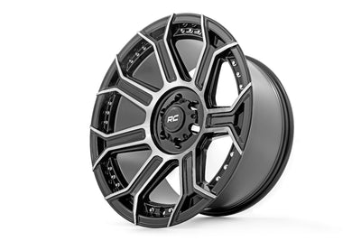 Rough Country  | Rough Country 89 Series Wheel | One-Piece | Black Machined Gun Metal | 20x10