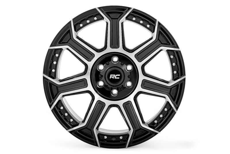 Rough Country  | Rough Country 89 Series Wheel | One-Piece | Black Machined Gun Metal | 20x10